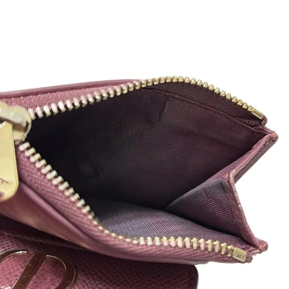DIOR/ChristianDior 30 Montaigne Lotus Wallet - Bordeaux Leather - Picture 4 of 5
